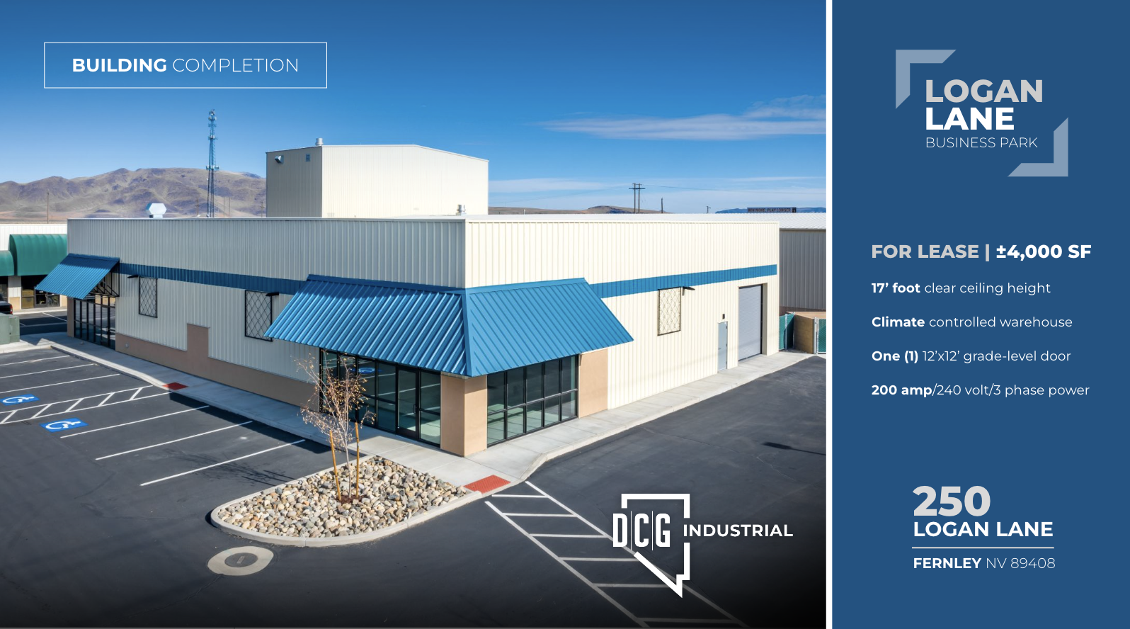 DCG Industrial Announces 4,000 SF of New Construction Available in